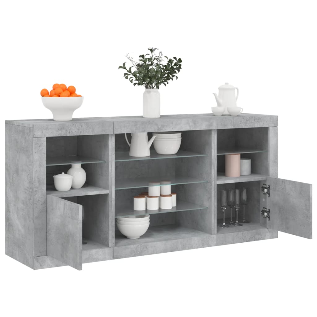 Komoda s LED svjetlima 142,5x37x67 cm