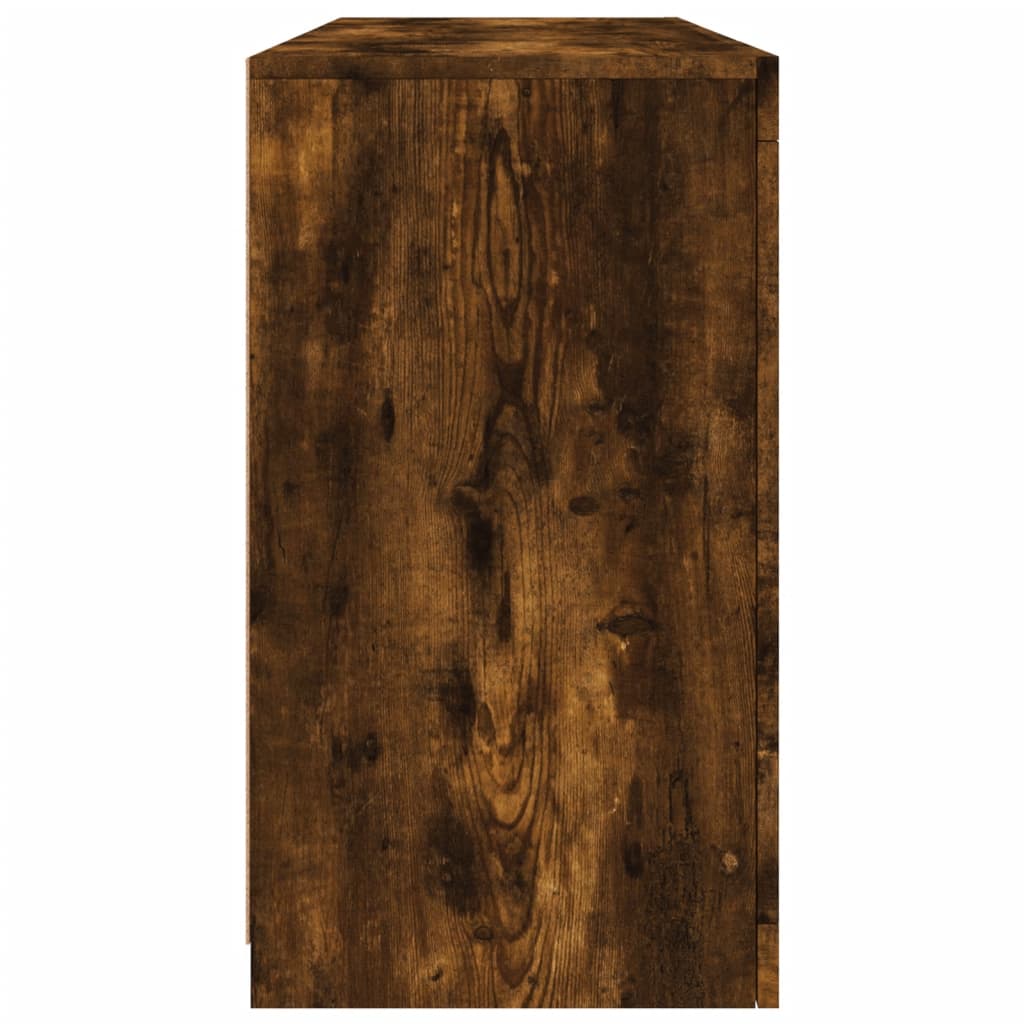 Komoda s LED svjetlima boja dimljenog hrasta 142,5x37x67 cm