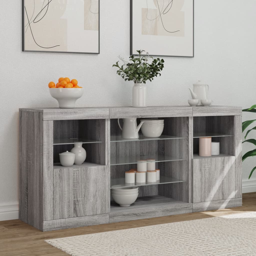 Komoda s LED svjetlima 142,5x37x67 cm