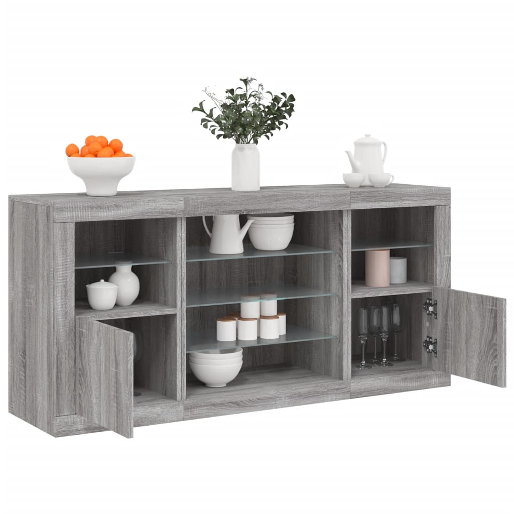 Komoda s LED svjetlima 142,5x37x67 cm