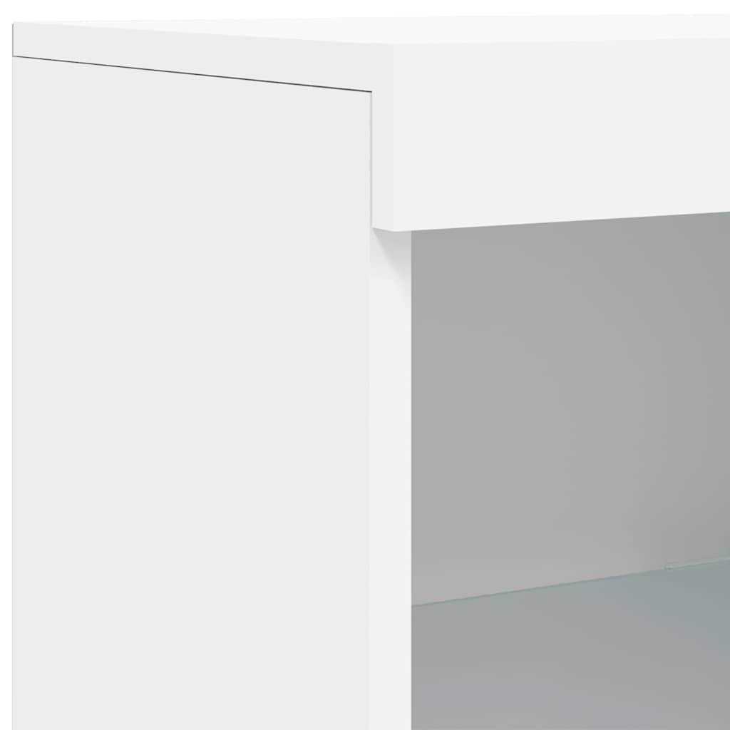 Komode s LED svjetlima 3 kom bijele od konstruiranog drva