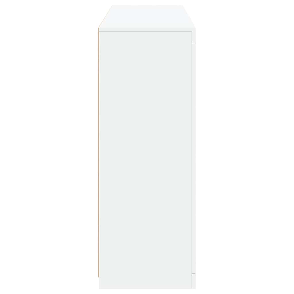 Komode s LED svjetlima 3 kom bijele od konstruiranog drva