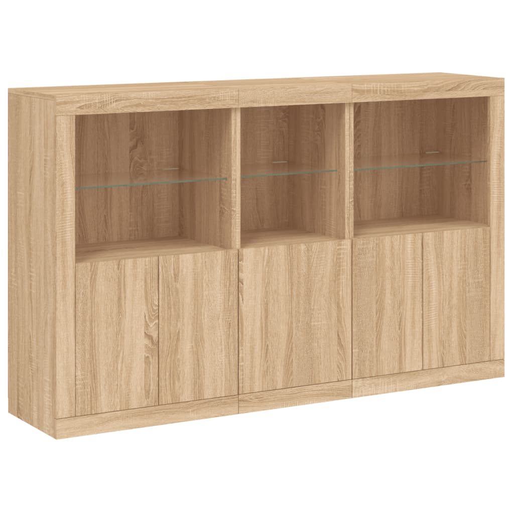 Komoda s LED svjetlima boja hrasta sonome 162 x 37 x 100 cm