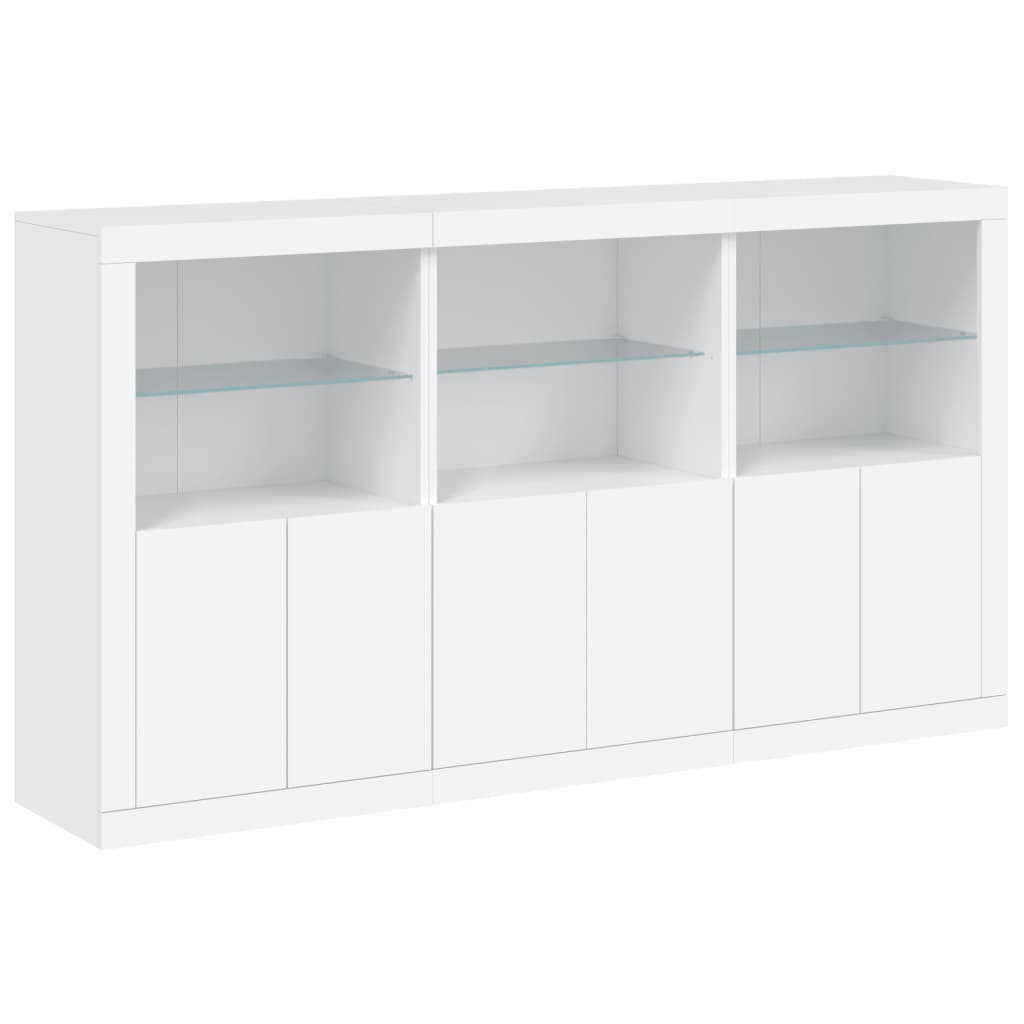 Komoda s LED svjetlima bijela 181,5x37x100 cm