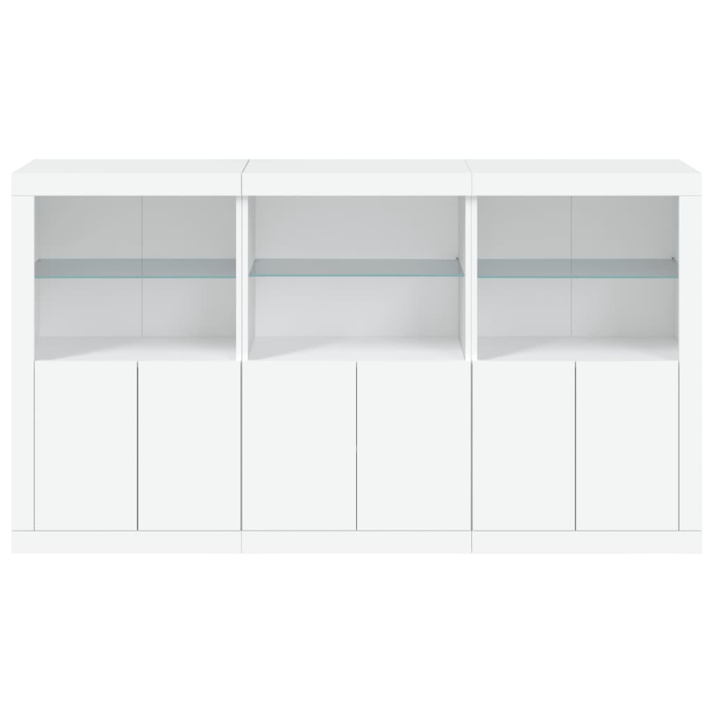 Komoda s LED svjetlima bijela 181,5x37x100 cm