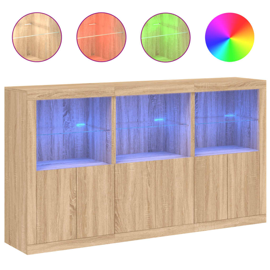 Komoda s LED svjetlima boja hrasta sonome 181,5x37x100 cm