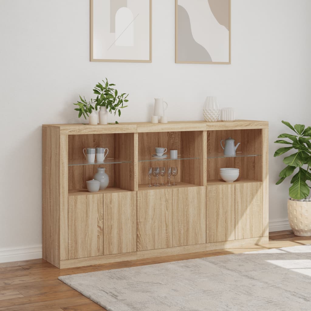 Komoda s LED svjetlima boja hrasta sonome 181,5x37x100 cm