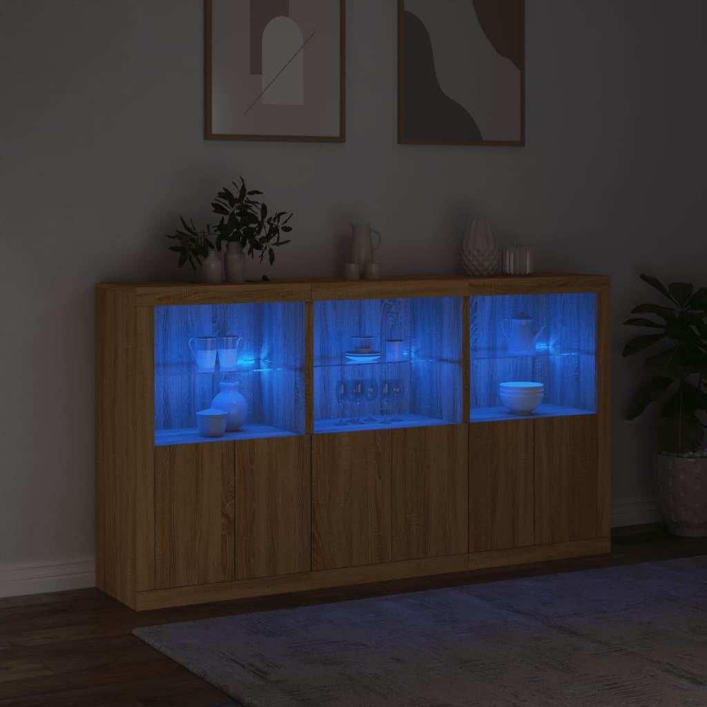 Komoda s LED svjetlima boja hrasta sonome 181,5x37x100 cm