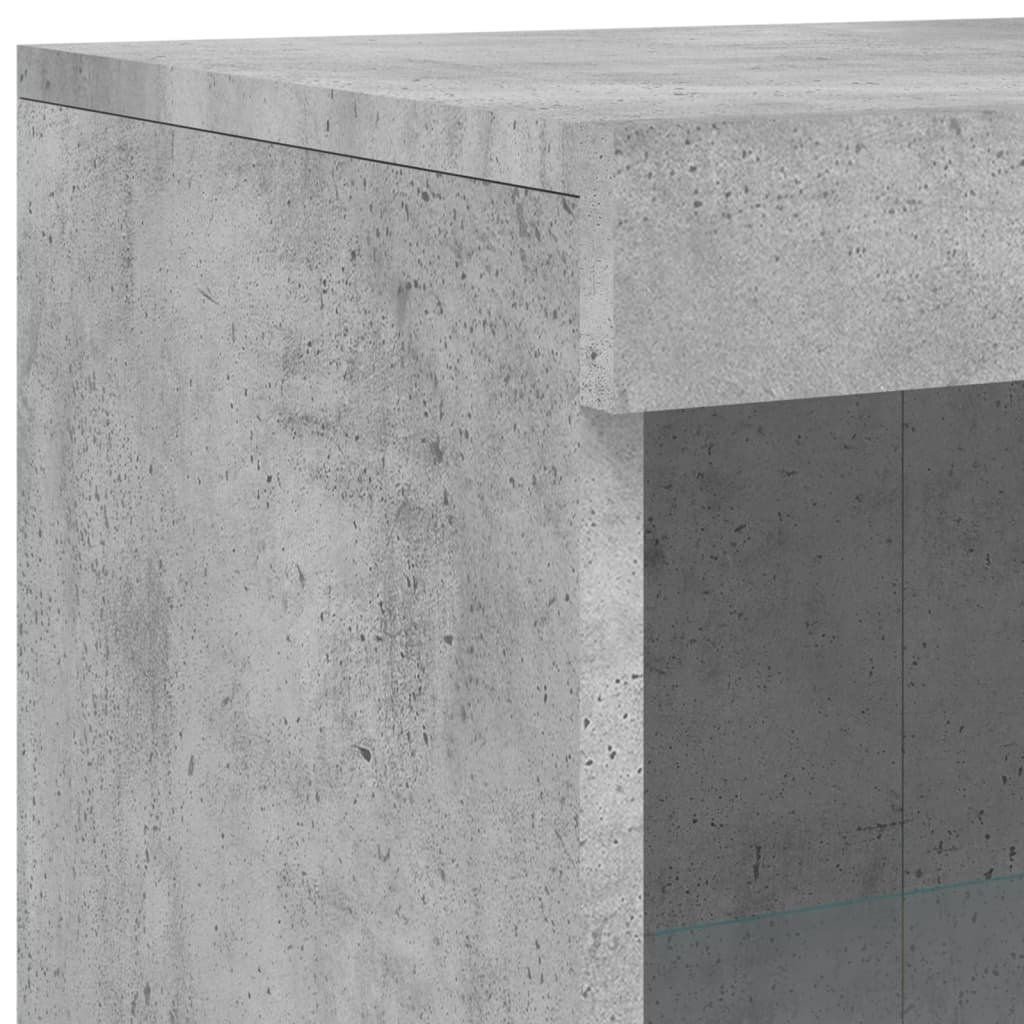 Komoda s LED svjetlima siva boja betona 181,5x37x100 cm