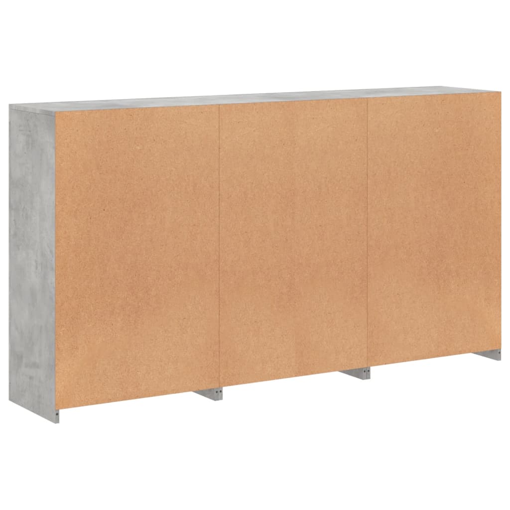 Komoda s LED svjetlima siva boja betona 181,5x37x100 cm