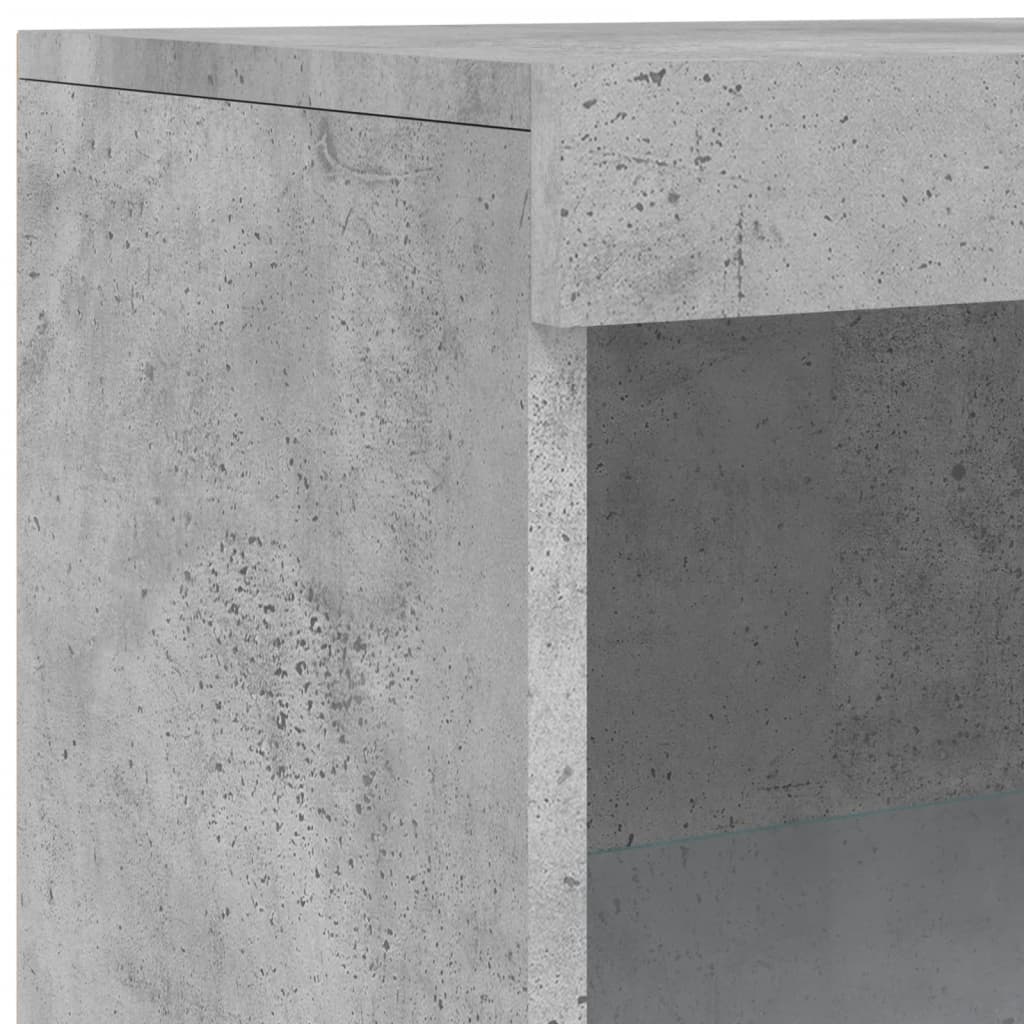 Komoda s LED svjetlima siva boja betona 181,5x37x100 cm