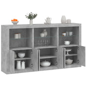 Komoda s LED svjetlima siva boja betona 181,5x37x100 cm