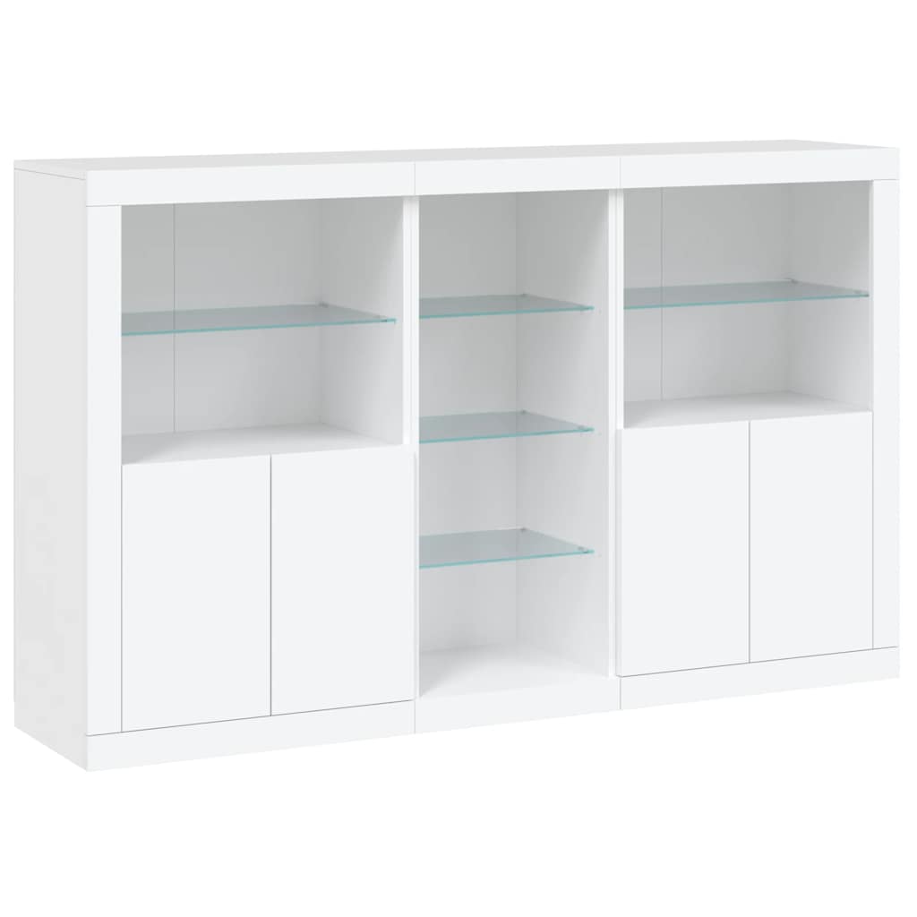 Komoda s LED svjetlima bijela 162 x 37 x 100 cm