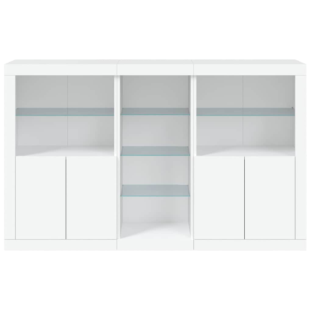Komoda s LED svjetlima bijela 162 x 37 x 100 cm