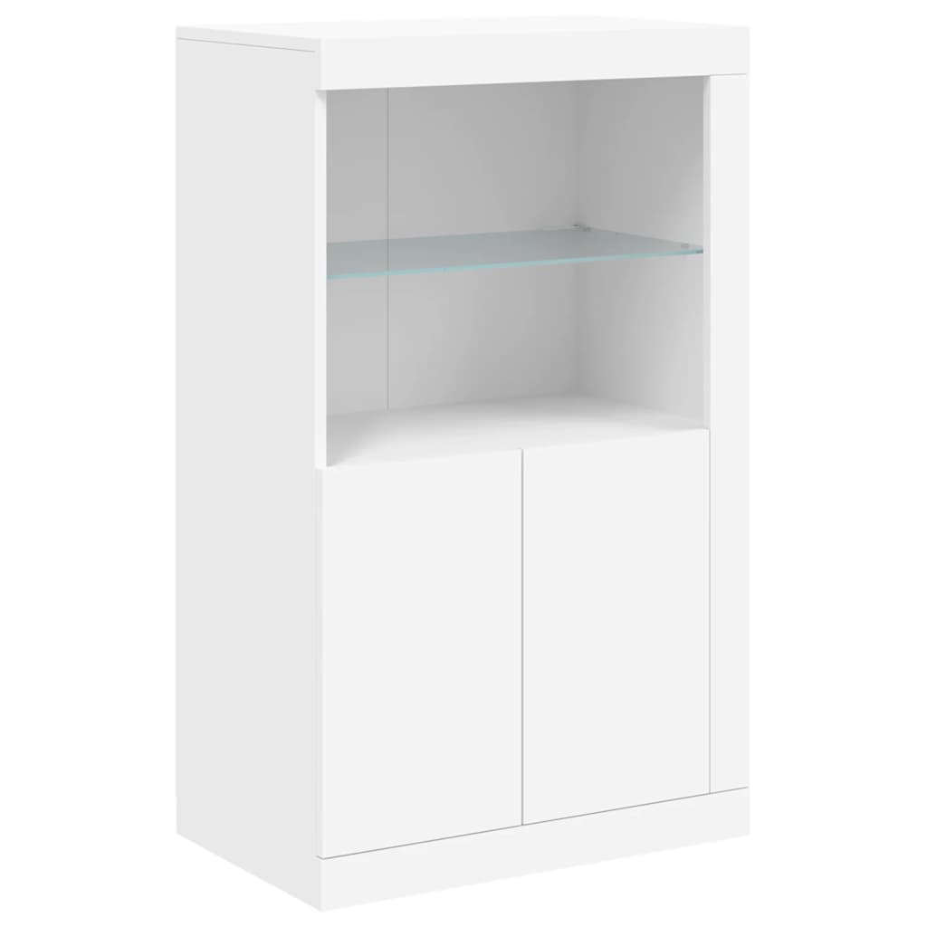 Komoda s LED svjetlima bijela 162 x 37 x 100 cm