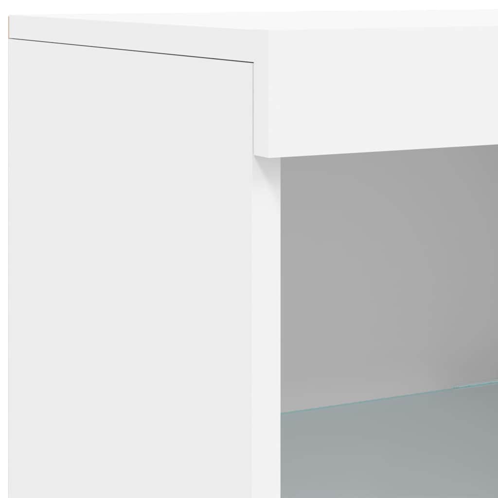 Komoda s LED svjetlima bijela 162 x 37 x 100 cm