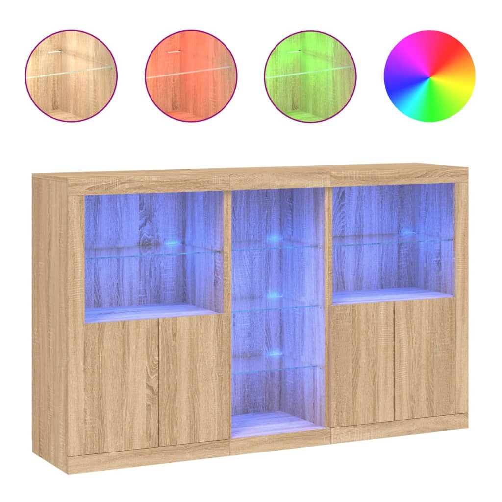 Komoda s LED svjetlima boja hrasta sonome 162 x 37 x 100 cm