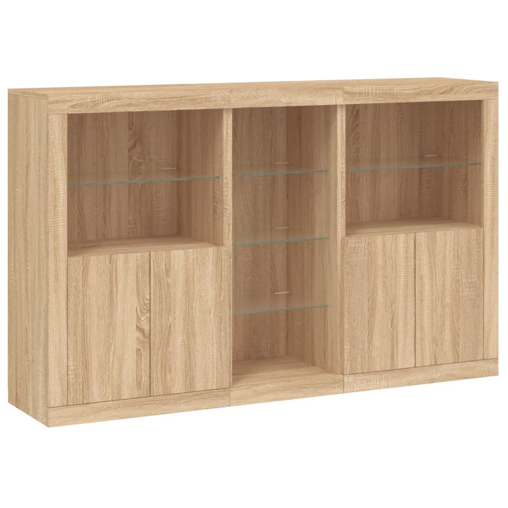 Komoda s LED svjetlima boja hrasta sonome 162 x 37 x 100 cm
