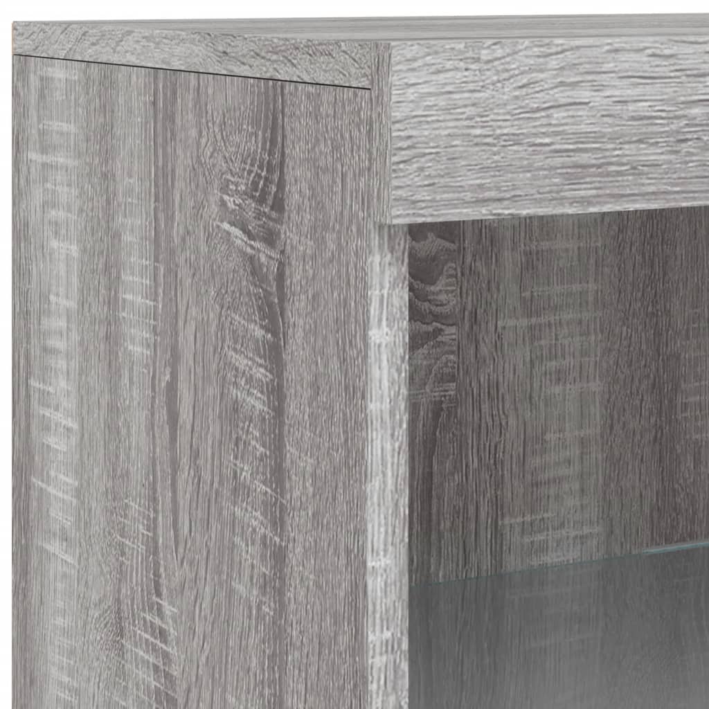 Komoda s LED svjetlima boja sivog hrasta 162x37x100 cm