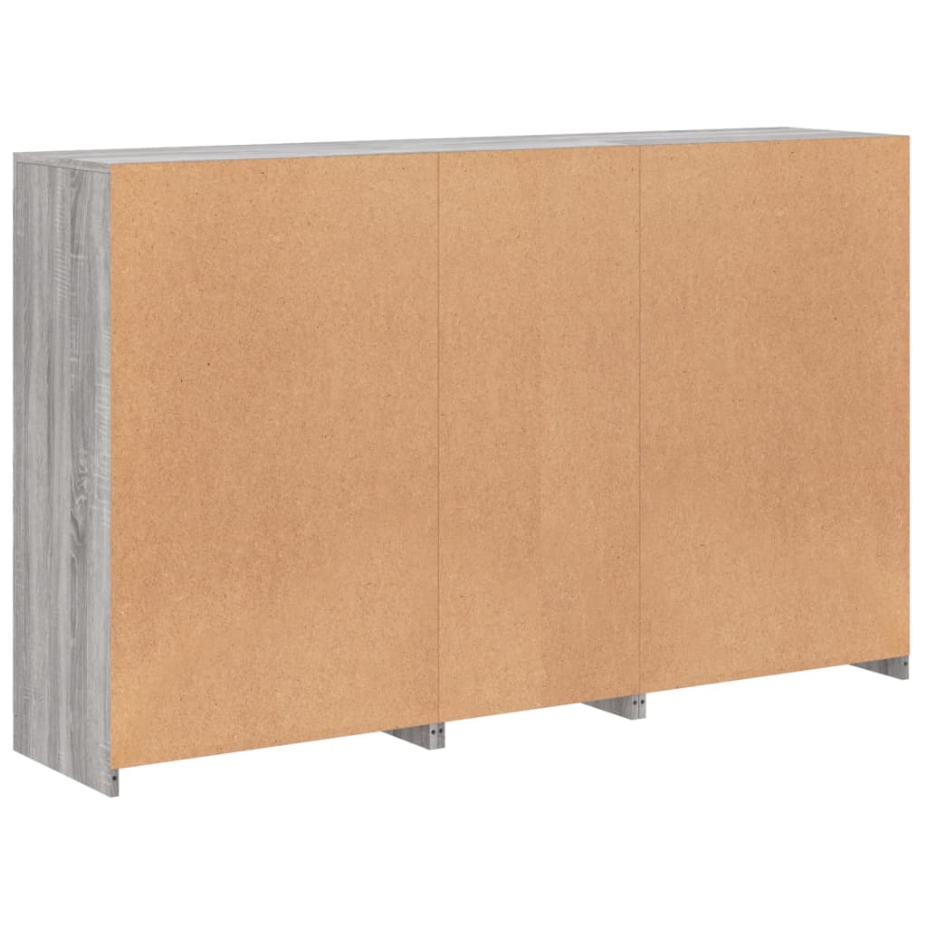 Komoda s LED svjetlima boja sivog hrasta 162x37x100 cm