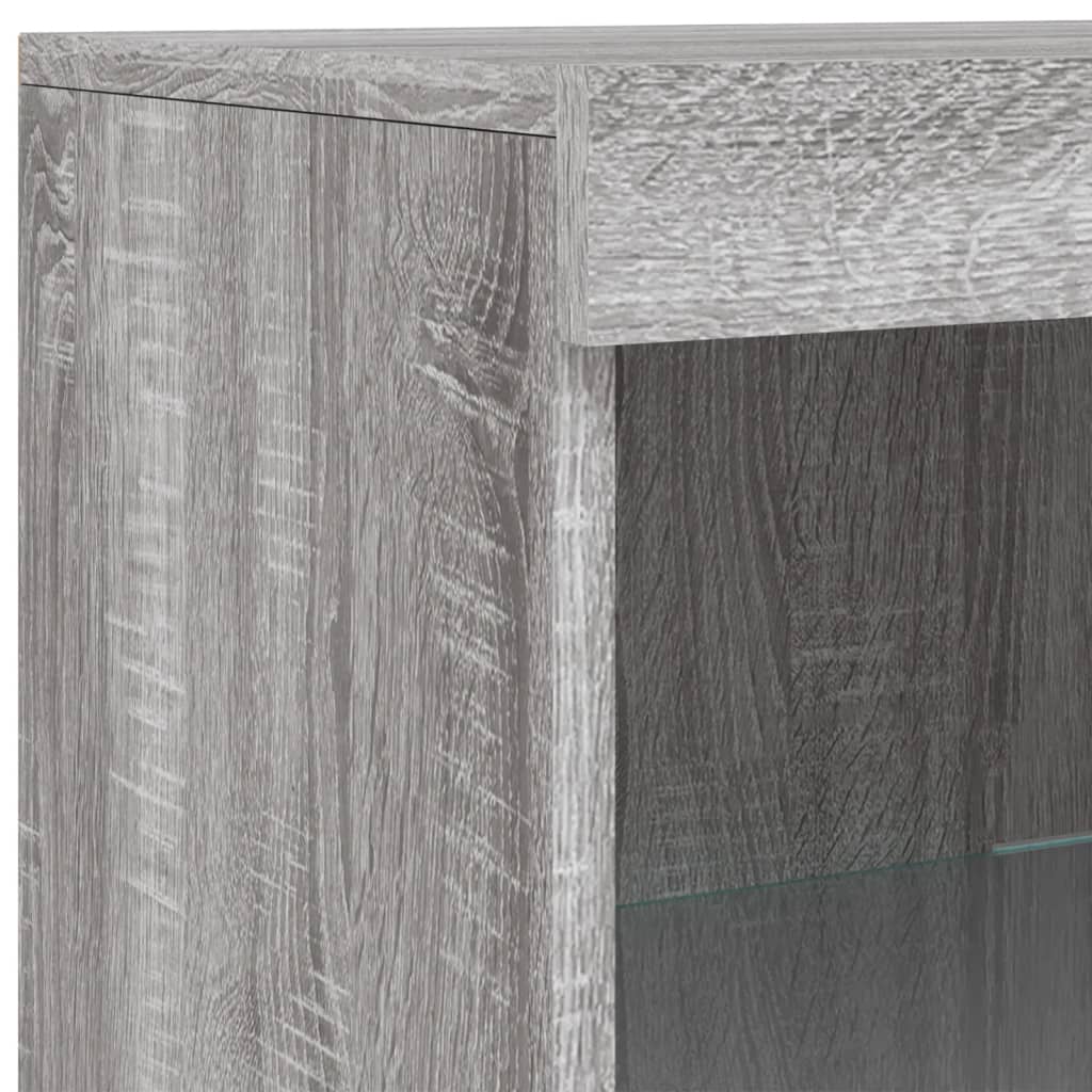 Komoda s LED svjetlima boja sivog hrasta 162x37x100 cm