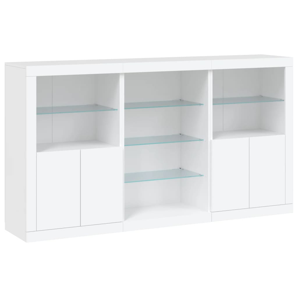 Komoda s LED svjetlima bijela 181,5x37x100 cm