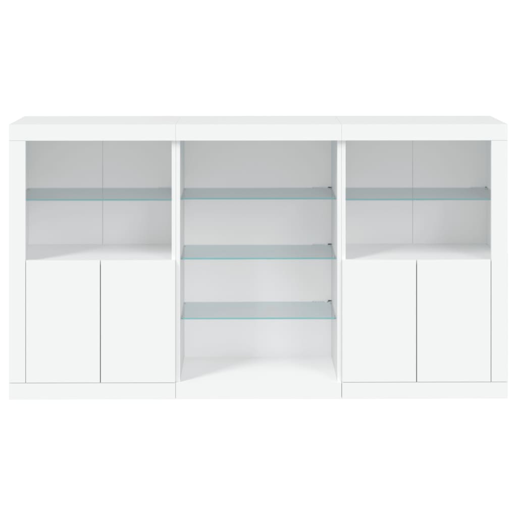 Komoda s LED svjetlima bijela 181,5x37x100 cm