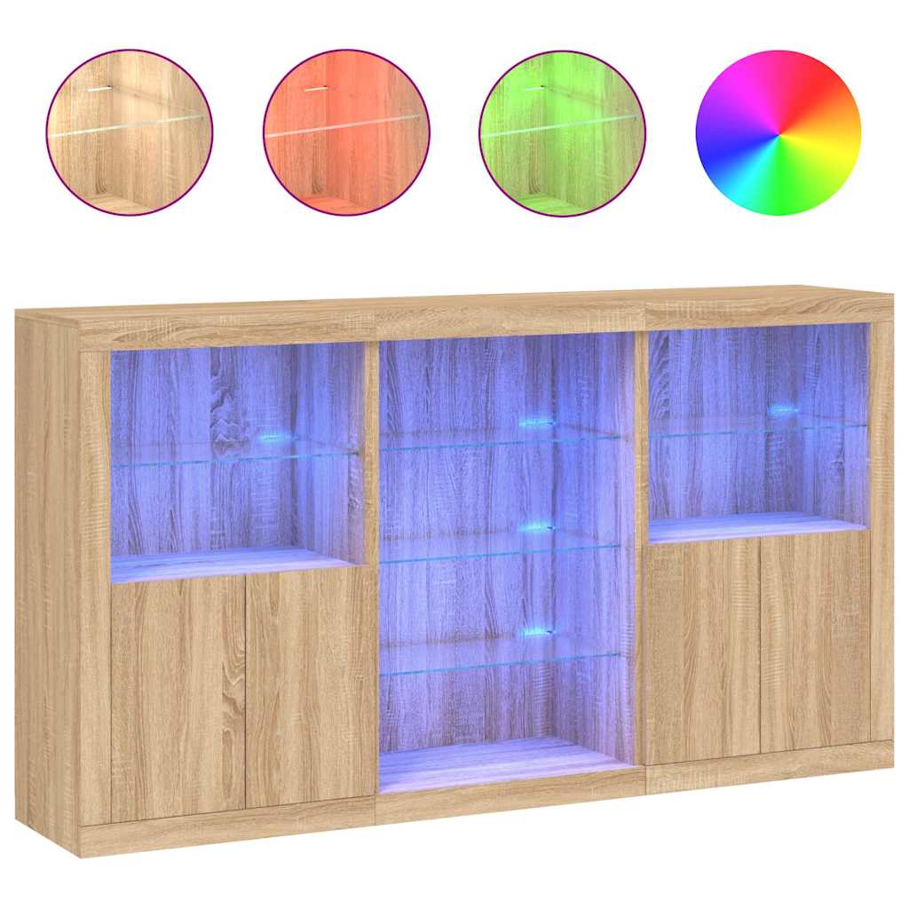 Komoda s LED svjetlima boja hrasta sonome 181,5x37x100 cm