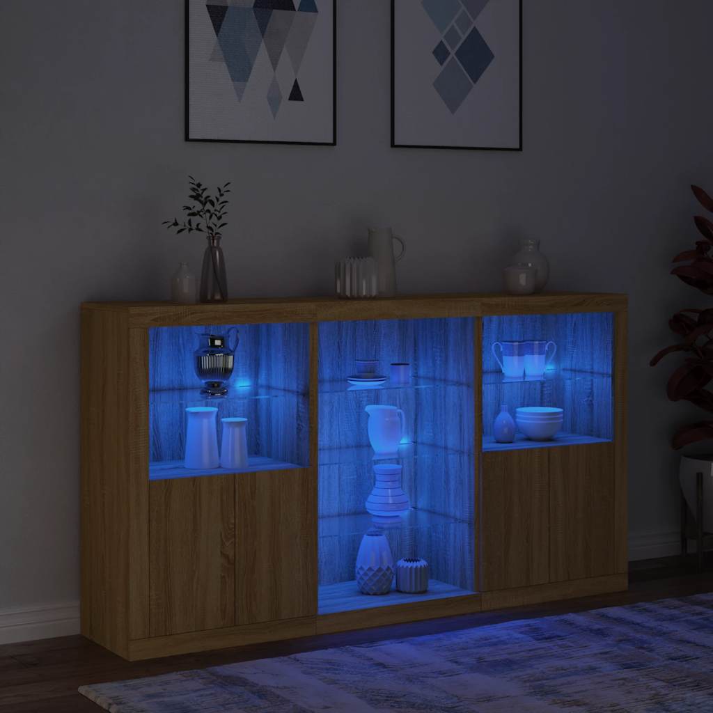 Komoda s LED svjetlima boja hrasta sonome 181,5x37x100 cm