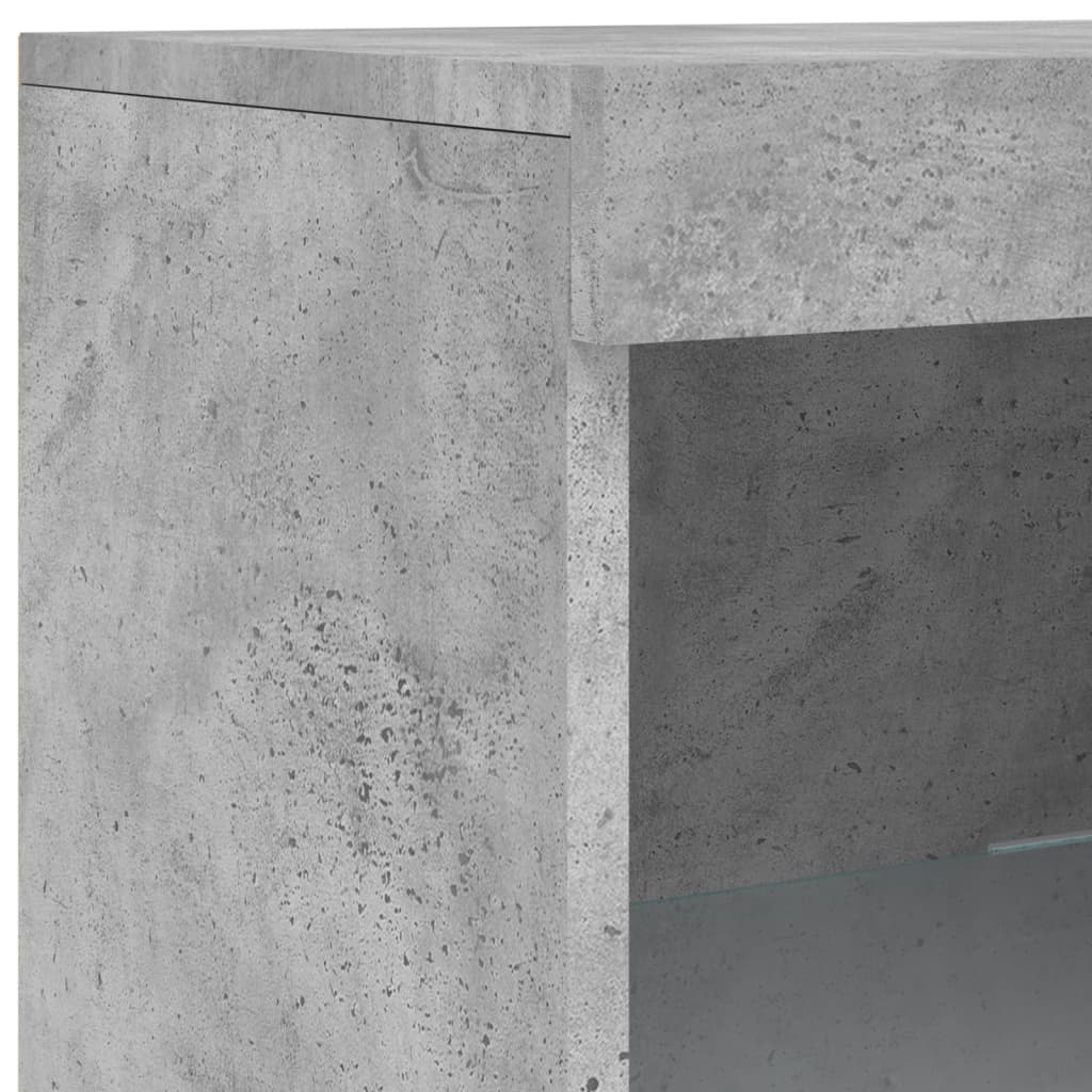 Komoda s LED svjetlima siva boja betona 181,5x37x100 cm