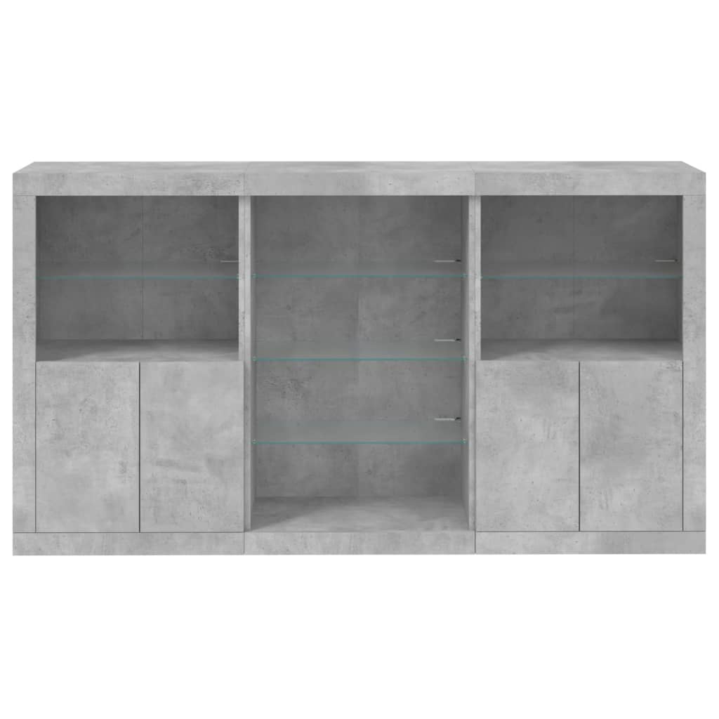 Komoda s LED svjetlima siva boja betona 181,5x37x100 cm