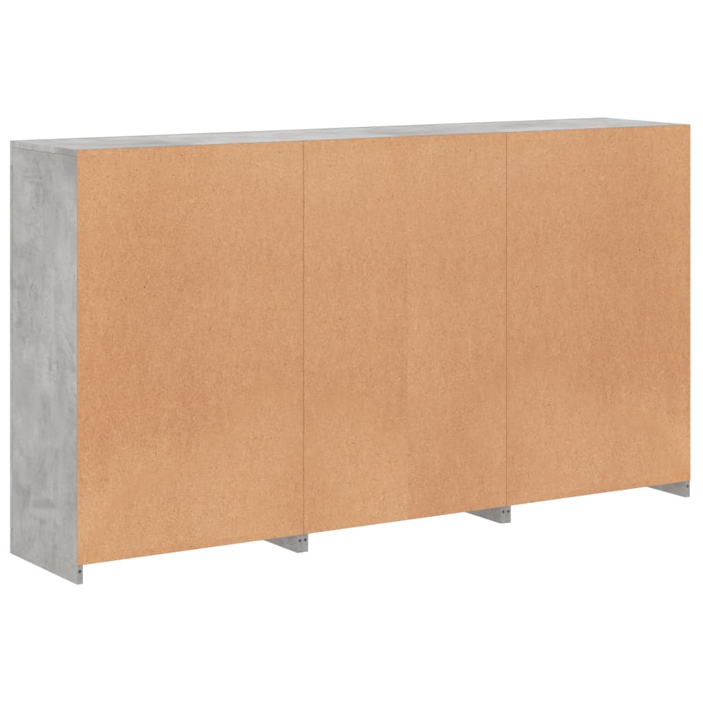 Komoda s LED svjetlima siva boja betona 181,5x37x100 cm