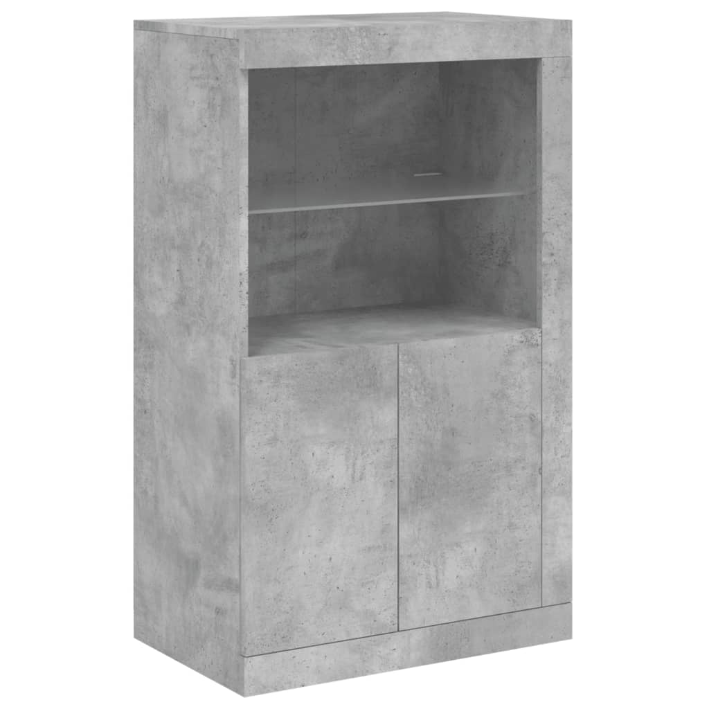 Komoda s LED svjetlima siva boja betona 181,5x37x100 cm