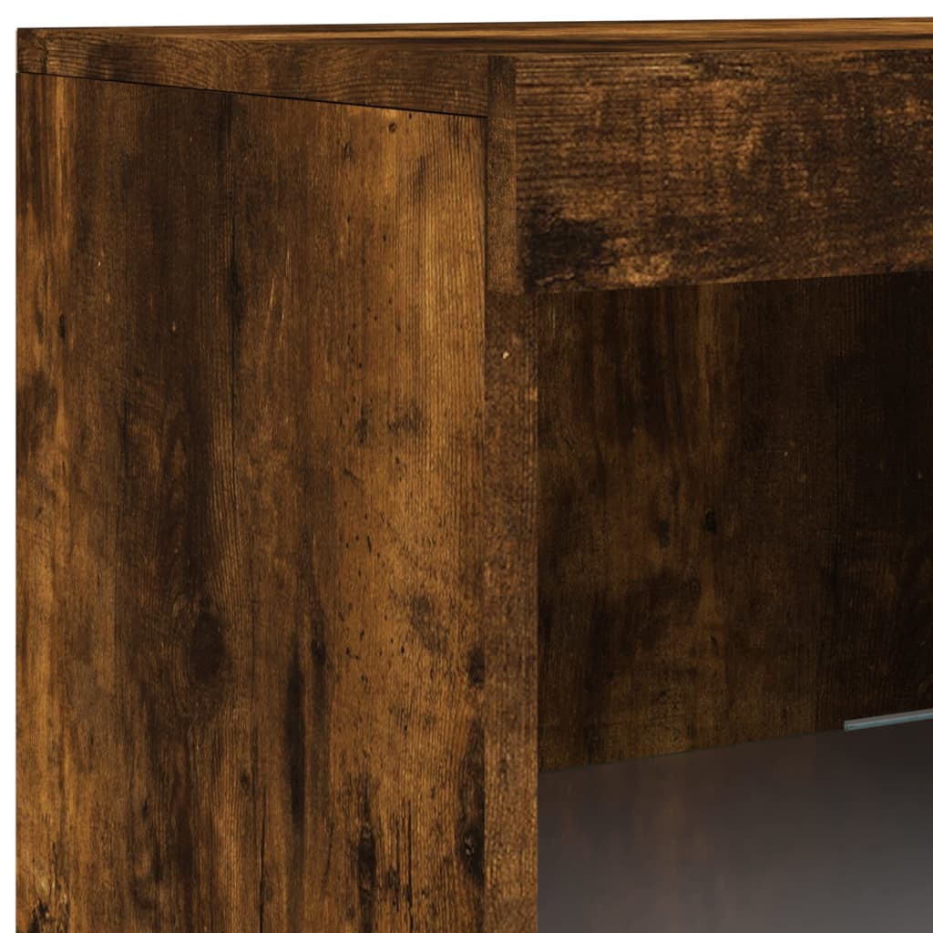 Komoda s LED svjetlima boja dimljenog hrasta 181,5x37x100 cm