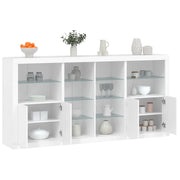 Komoda s LED svjetlima bijela 202x37x100 cm