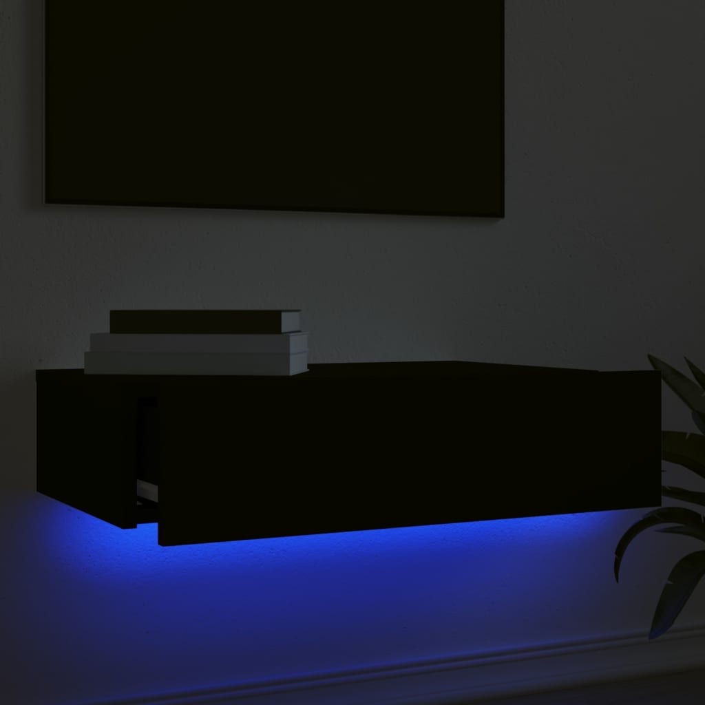 TV ormarić s LED svjetlima crni 60 x 35 x 15,5 cm