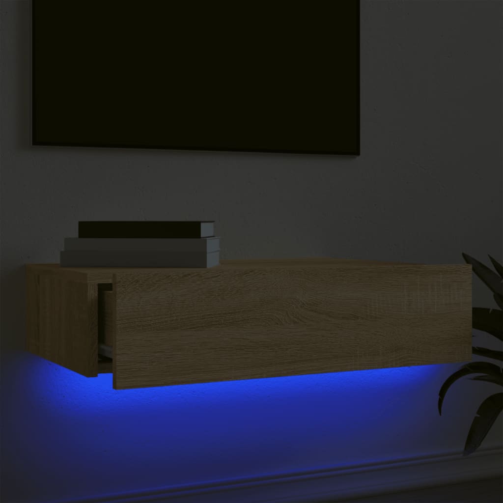 TV ormarić s LED svjetlima boja hrasta sonome 60 x 35 x 15,5 cm