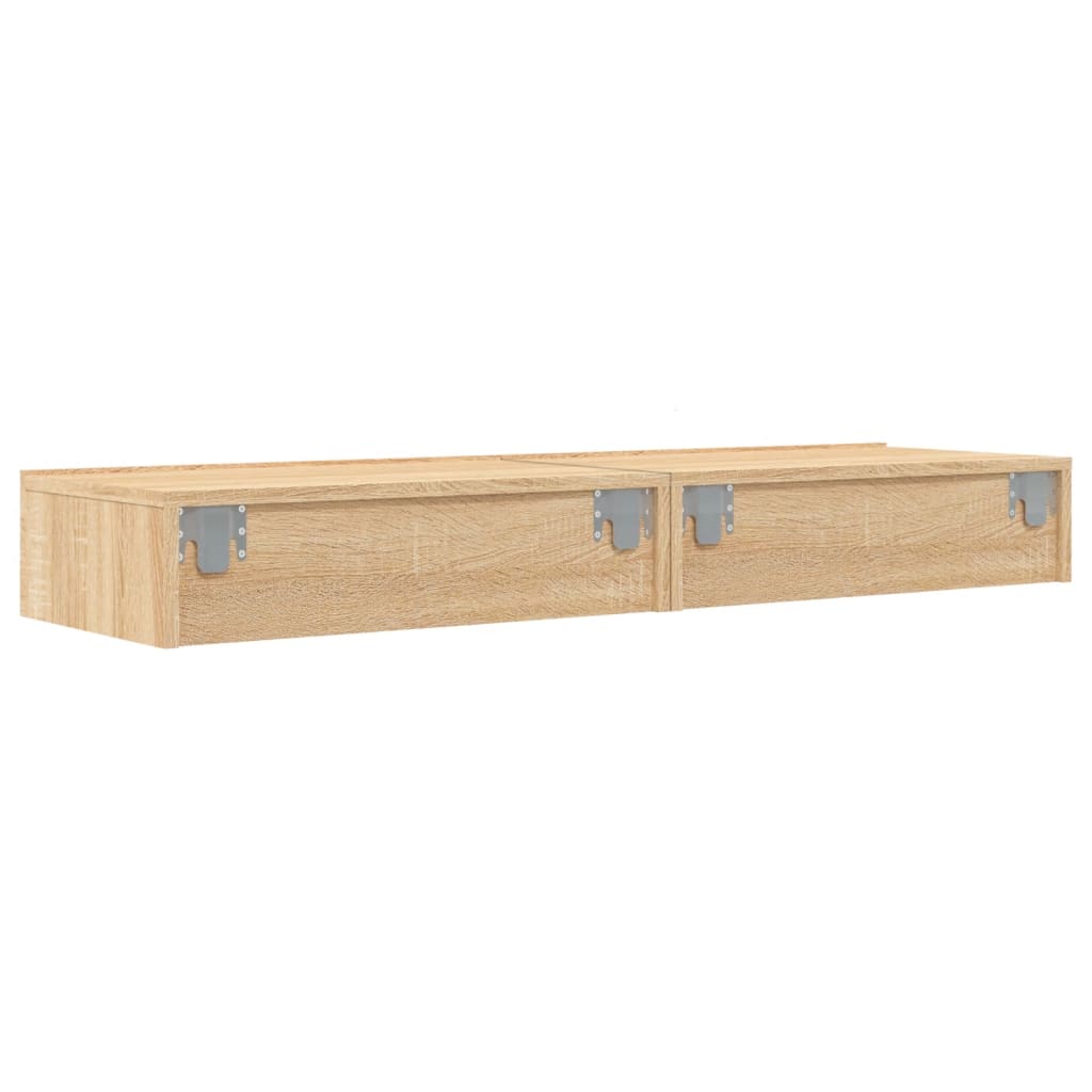 TV ormarići s LED svjetlima 2 kom boja hrasta 60 x 35 x 15,5 cm