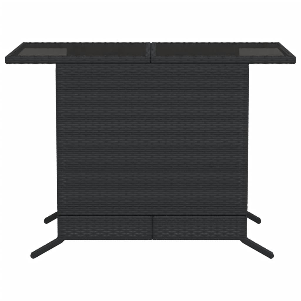 3-dijelni bistro set s jastucima crni od poliratana