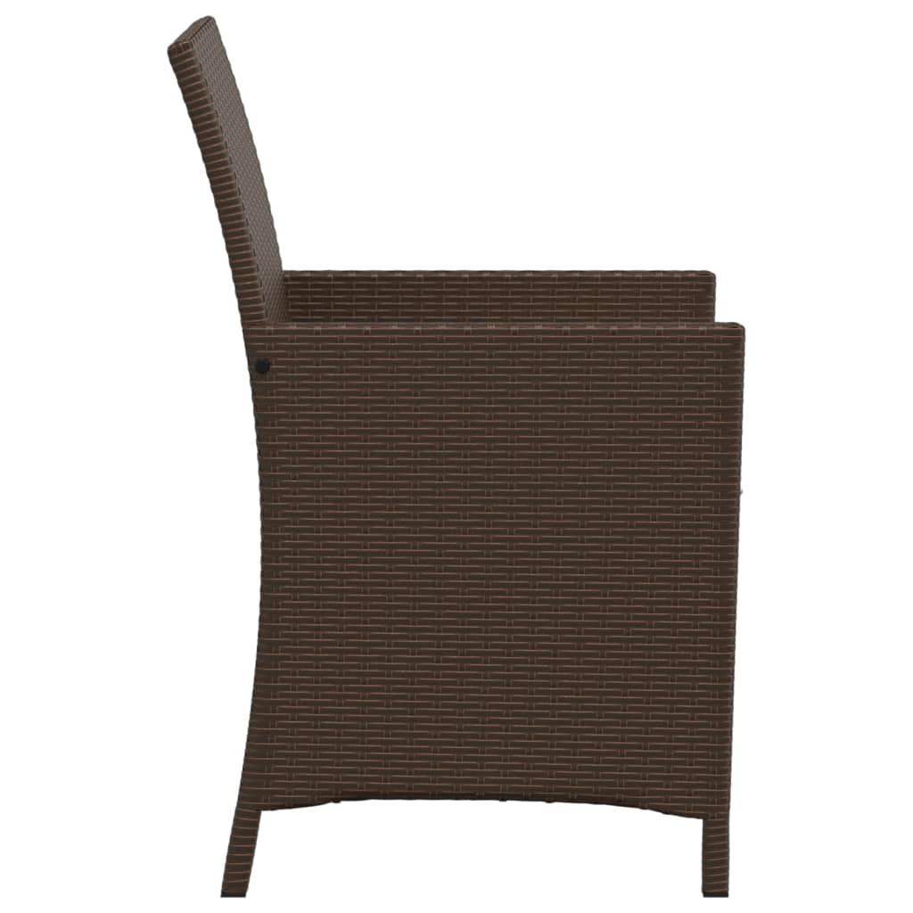 3-dijelni bistro set s jastucima smeđi od poliratana