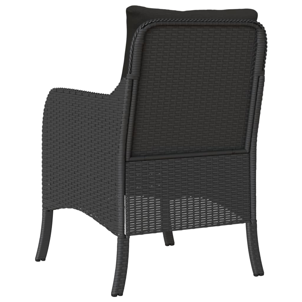 Vrtne stolice s jastucima 2 kom od poliratana crne