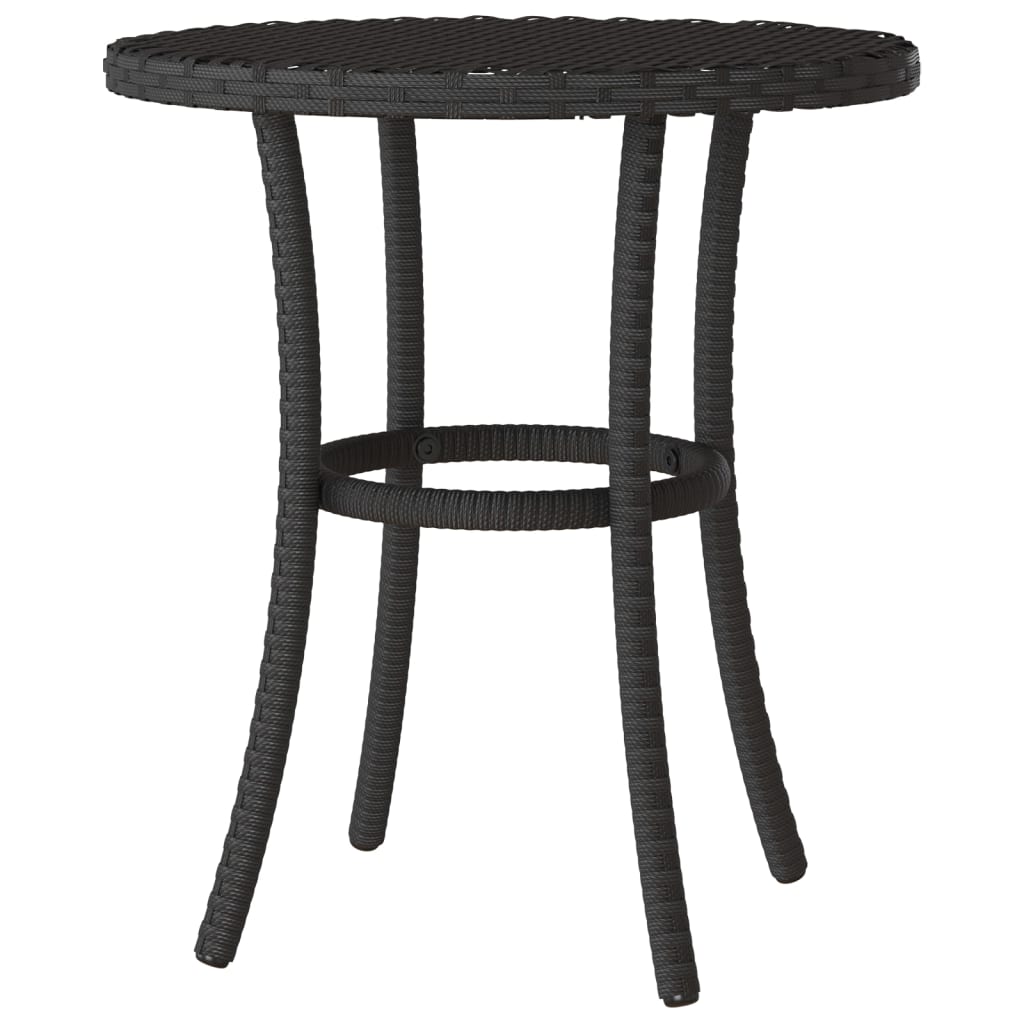 3-dijelni bistro set s jastucima crni od poliratana