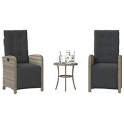 3-dijelni bistro set od poliratana s jastucima sivi