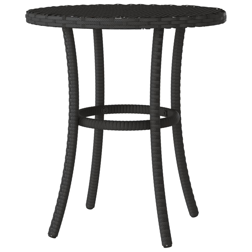 3-dijelni bistro set s jastucima crni od poliratana