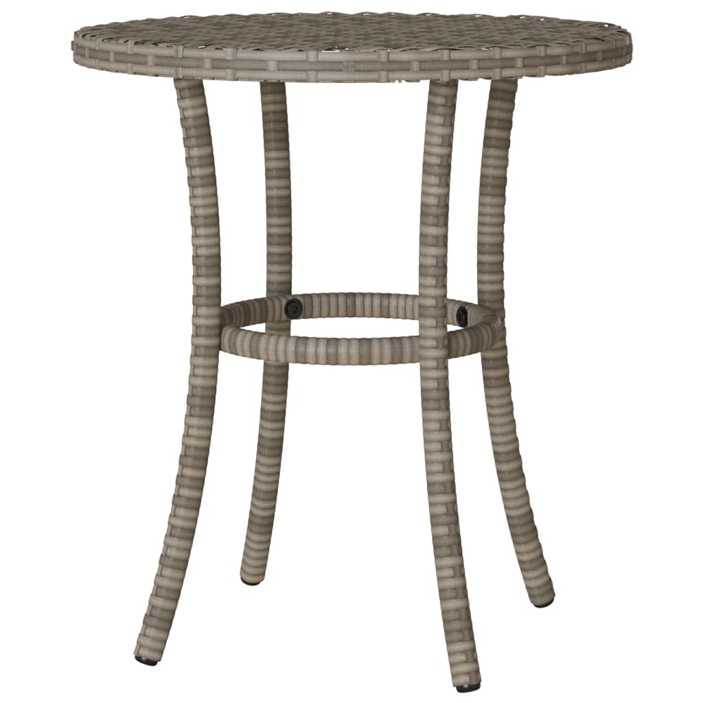 3-dijelni bistro set od poliratana s jastucima sivi