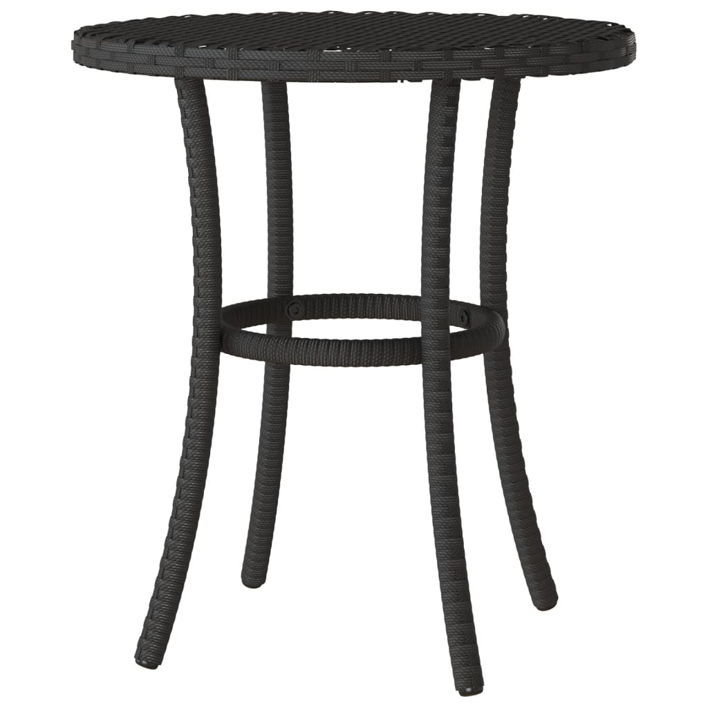 3-dijelni bistro set s jastucima crni od poliratana