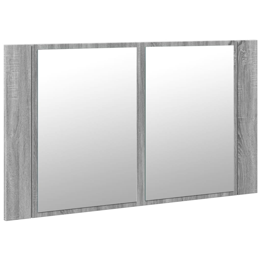 LED kupaonski ormarić s ogledalom boja hrasta 80x12x45 akrilni