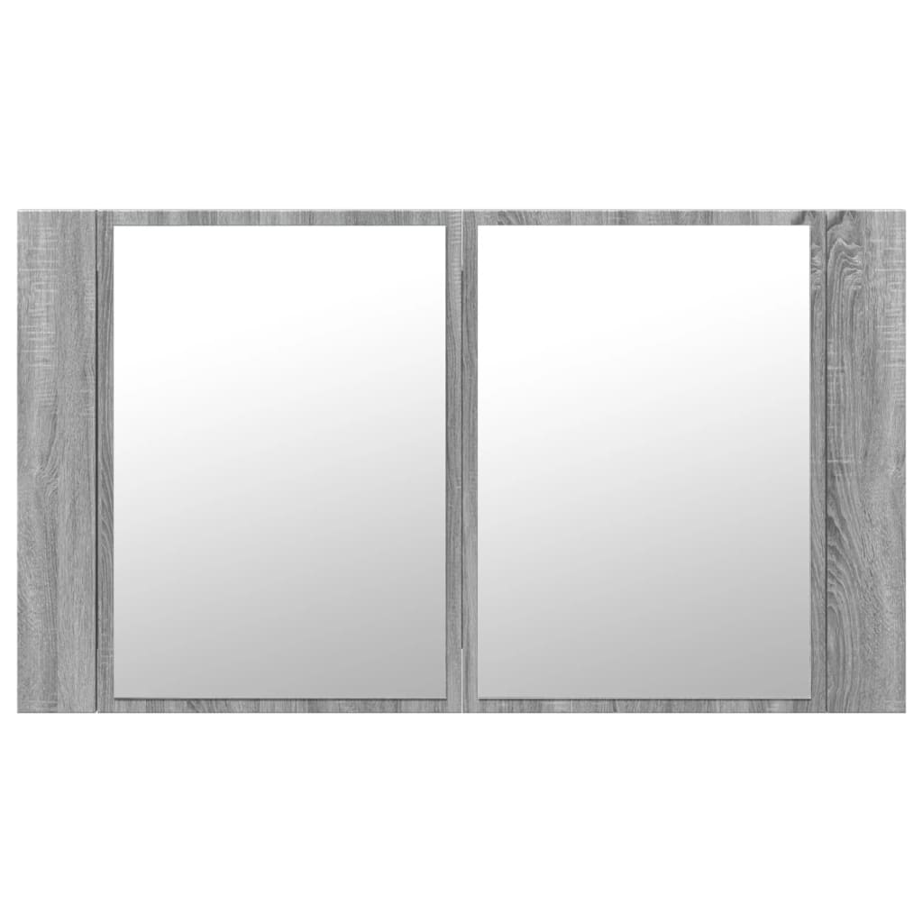 LED kupaonski ormarić s ogledalom boja hrasta 80x12x45 akrilni