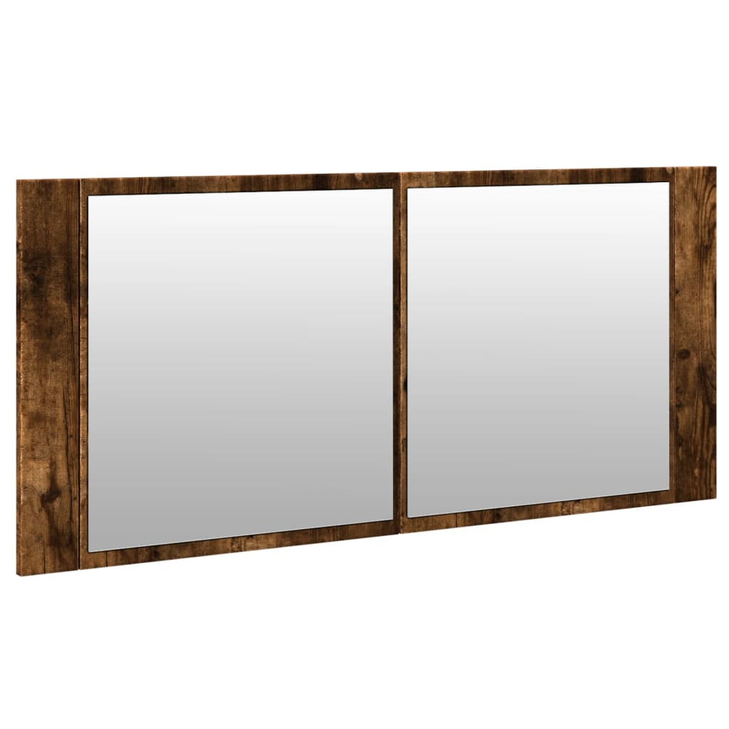 LED kupaonski ormarić s ogledalom boja hrasta 100 x 12 x 45 cm