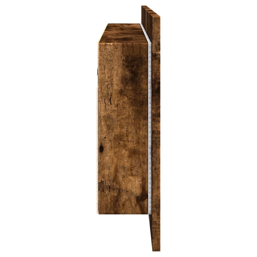 LED kupaonski ormarić s ogledalom boja hrasta 100 x 12 x 45 cm
